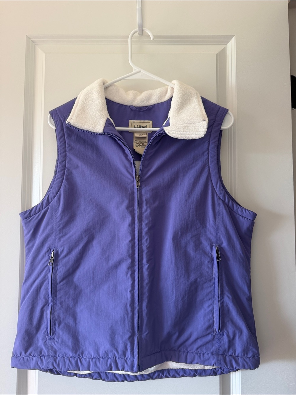 L.L. Bean Purple Quilted Sleeveless Zip Vest